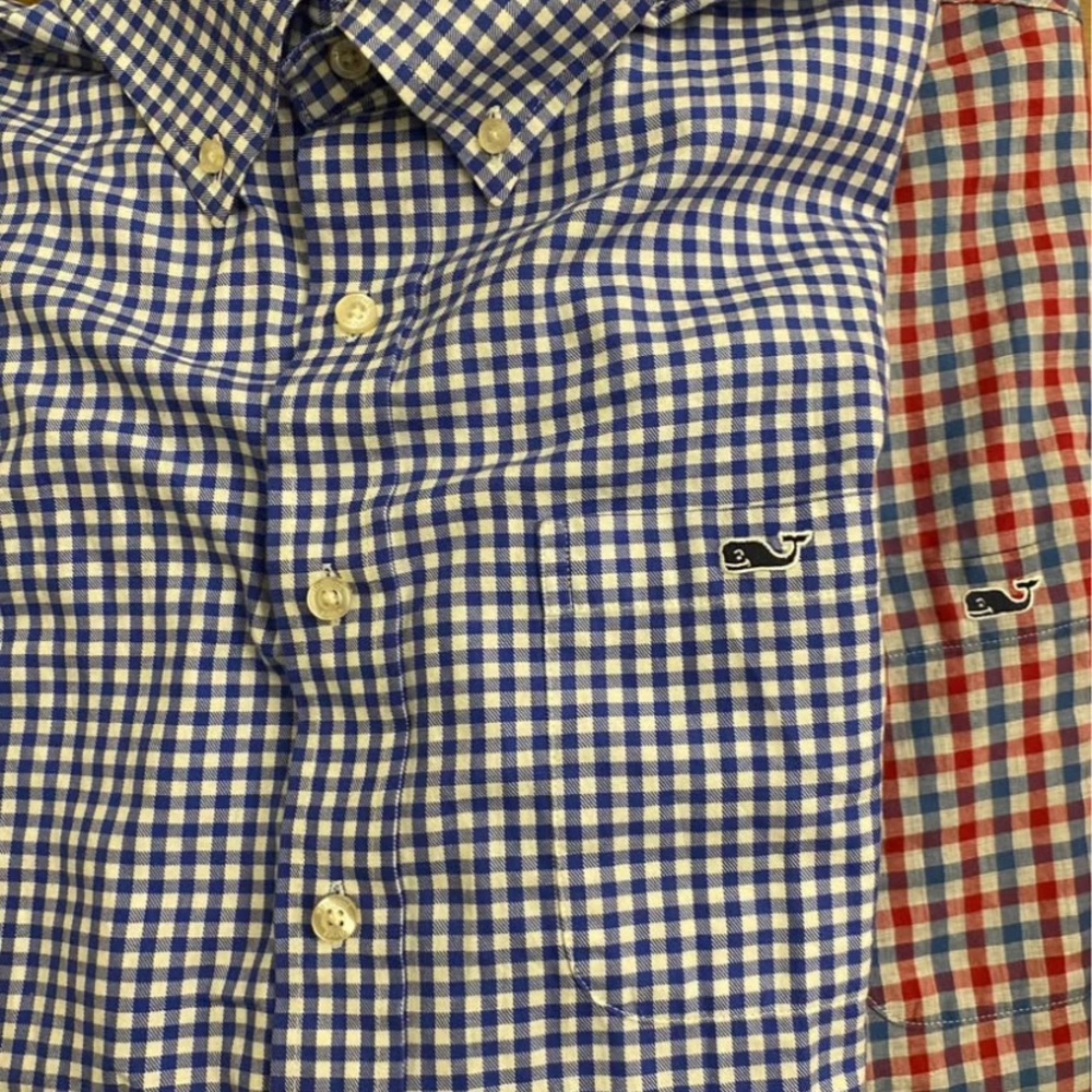 Vineyard Vines Blue and Red Dress Shirt